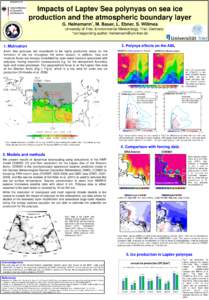 Impacts of Laptev Sea polynyas on sea ice production and the atmospheric boundary layer G. * Heinemann ,