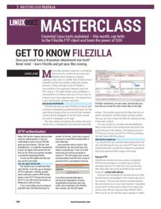 MASTERCLASS FILEZILLA  MASTERCLASS BEN EVERARD  Essential Linux tools explained – this month, say hello