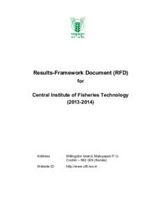 Results-Framework Document (RFD) for Central Institute of Fisheries TechnologyAddress