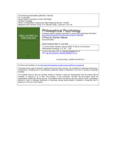 This article was downloaded by:[Machery, Edouard] On: 12 July 2008 Access Details: [subscription number[removed]Publisher: Routledge Informa Ltd Registered in England and Wales Registered Number: [removed]Registered of