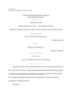 [removed]cv (L) Capital Ventures International v. Republic of Argentina UNITED STATES COURT OF APPEALS FOR THE SECOND CIRCUIT