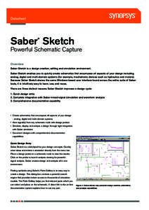 Datasheet  Saber Sketch ®  Powerful Schematic Capture