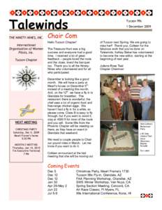 Talewinds THE NINETY-NINES, INC. International Organization of Women Pilots, Inc. Tucson Chapter