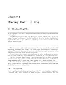 Chapter 1 Reading HoTT in Coq 1.1 Reading Coq Files