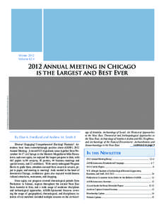 Winter 2012 Volume[removed]Annual Meeting in Chicago is the Largest and Best Ever
