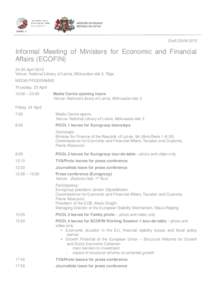 DraftInformal Meeting of Ministers for Economic and Financial Affairs (ECOFINApril 2015 Venue: National Library of Latvia, Mūkusalas iela 3, Riga