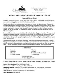Butterfly Gardens for North Texas