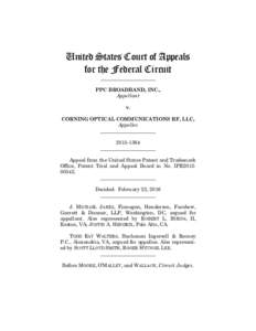 United States Court of Appeals for the Federal Circuit ______________________ PPC BROADBAND, INC., Appellant