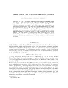 ¨ CHERN-SIMONS LINE BUNDLE ON TEICHMULLER SPACE COLIN GUILLARMOU AND SERGIU MOROIANU  Abstract. Let X be a non-compact geometrically finite hyperbolic 3-manifold without