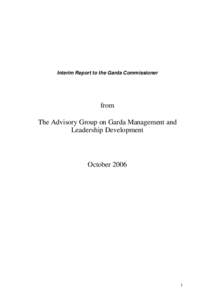 Interim Report to the Garda Commissioner  from The Advisory Group on Garda Management and Leadership Development