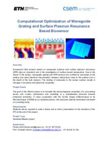Project Offer - Computational Optimization of Waveguide Grating and Surface Plasmon Resonance Based Biosensor