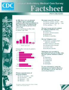 NAMCS Factsheet for Psychiatry (2009)