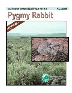 Pygmy Rabbit Recovery Plan Addendem