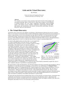 Grids and the Virtual Observatory Roy Williams Center for Advanced Computing Research California Institute of Technology, USA Abstract We consider several projects from astronomy that benefit from the Grid paradigm and