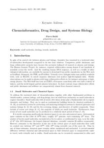Genome Informatics 16(2): 281– — Keynote Address — Chemoinformatics, Drug Design, and Systems Biology