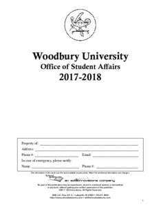 Woodbury University Office of Student AffairsProperty of:_________________________________________________________