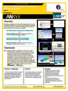 UTAC Reflow Analysis Capability  Thermal-Mechanical Simulation for Reflow Analysis Industry