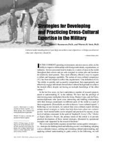 Strategies for Developing and Practicing Cross-Cultural Expertise in the Military