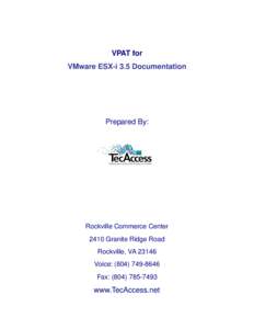 ESX-i 3.5 Documentation VPAT: VMware, Inc.