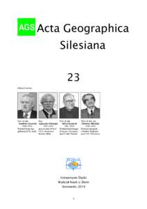 Acta Geographica Silesiana 23 Odeszli od nas  Prof. dr hab.