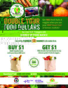 DOUBLE YOUR  FOOD DOLLARS Get FREE fresh fruits & veggies when you use