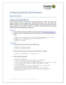 Configuring Chelsio iSCSI Solution