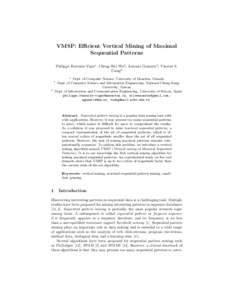 VMSP: Efficient Vertical Mining of Maximal Sequential Patterns.