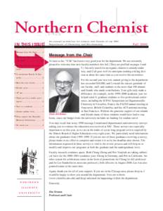 Northern Chemist  ➥ IN THIS ISSUE  An annual newsletter for alumni and friends of the NIU