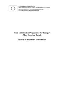 Food Distribution Programme for Europe's Most Deprived People, Results of the online consultation, [removed]