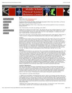 Middle School Physical Science Resource Center:34 PM Review John L. Hubisz, Ph.D., 