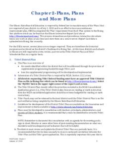 NCLB Toolkit - Chapter 2: Plans, Plans and More Plans