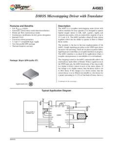 A4983 DMOS Microstepping Driver with Translator Features and Benefits Description