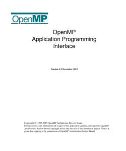 OpenMP Application Programming Interface Version 4.5 November 2015