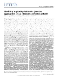Letter  https://doi.orgs41586z Vertically migrating swimmers generate aggregation-scale eddies in a stratified column