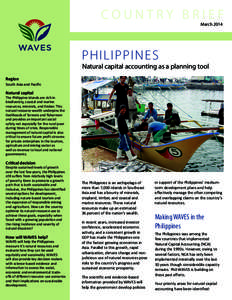 COUNTRY BRIEF March 2014 PHILIPPINES  Natural capital accounting as a planning tool