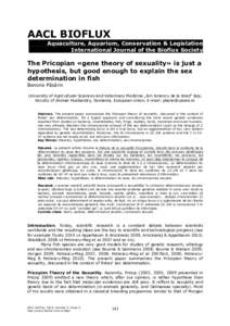 AACL BIOFLUX Aquaculture, Aquarium, Conservation & Legislation International Journal of the Bioflux Society The Pricopian «gene theory of sexuality» is just a hypothesis, but good enough to explain the sex