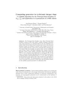 Computing generator in cyclotomic integer rings ? A subfield algorithm for the Principal Ideal Problem in  
