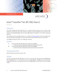 Instructions for Use  Archer™ FusionPlex™ ALK, RET, ROS1 Panel v2 AK0028-8  Description
