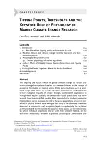 C H A P T E R T H R E E  Tipping Points, Thresholds and the Keystone Role of Physiology in Marine Climate Change Research Cristia´n J. Monaco1 and Brian Helmuth