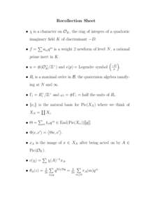 Number theory / Hecke character / Symbol / Weight / Explicit formula / Cyclotomic fields / Dirichlet character / Dirichlet L-function / Abstract algebra / Mathematics / Algebra