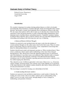 Microsoft Word - Graduate Study in Political Theory at Vanderbilt[removed]doc