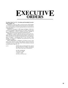 EXECUTIV E ORDERS Executive Order No[removed]: Revoking and Rescinding Executive Order Number 127. WHEREAS, on June 16, 2003, I issued Executive Order Number