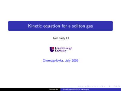 Kinetic equation for a soliton gas
