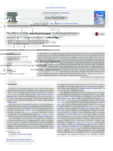 Acta Psychologica–26  Contents lists available at ScienceDirect Acta Psychologica journal homepage: www.elsevier.com/locate/actpsy