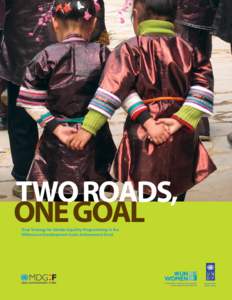 Two roads, one goaL Dual Strategy for Gender Equality Programming in the Millennium Development Goals Achievement Fund  MDG ACHIEVEMENT FUND