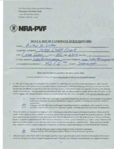 NATIONAL RIFLE ASSOCIATION OF AMERICA  POLITICAL VICTORY FUND[removed]WAPLES MILL ROAD FAIRFAX, VIRGINIA 22030