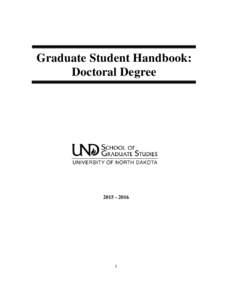 Graduate Student Handbook: Doctoral Degree
