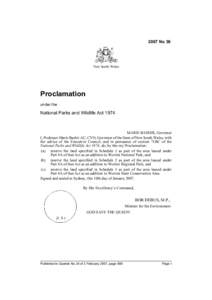 2007 No 36  New South Wales Proclamation under the