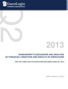 Q2MANAGEMENT’S DISCUSSION AND ANALYSIS OF FINANCIAL CONDITION AND RESULTS OF OPERATIONS