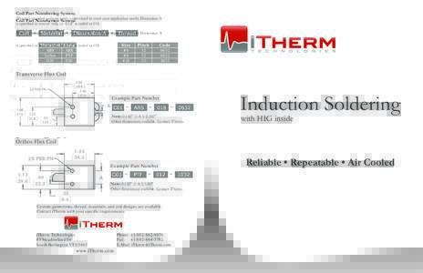 Coil Part Numbering System  iTherm’s standard coils are easily customized to meet your application needs. Dimension A is specified in tens of mils, i.e. 0.18” is coded as[removed]Material Code